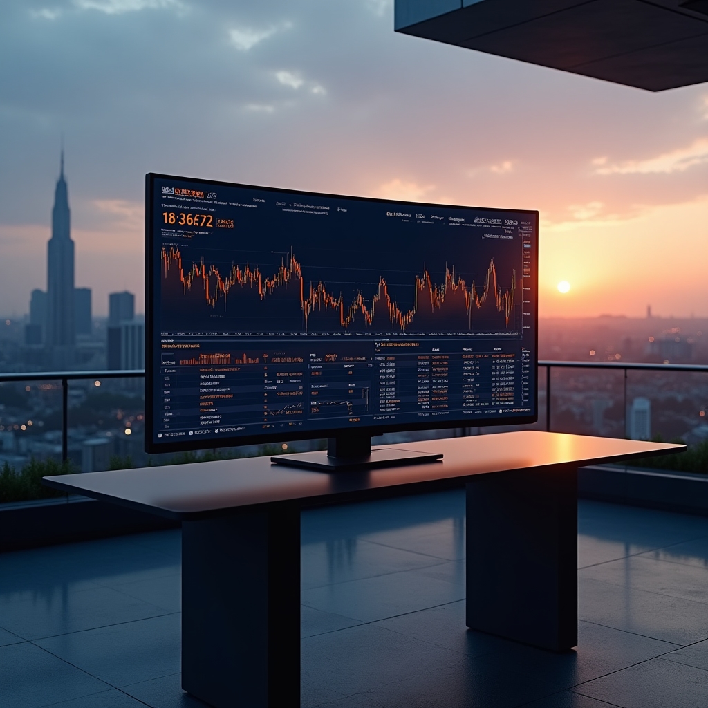 Данные Казахстанской фондовой биржи KASE на экране